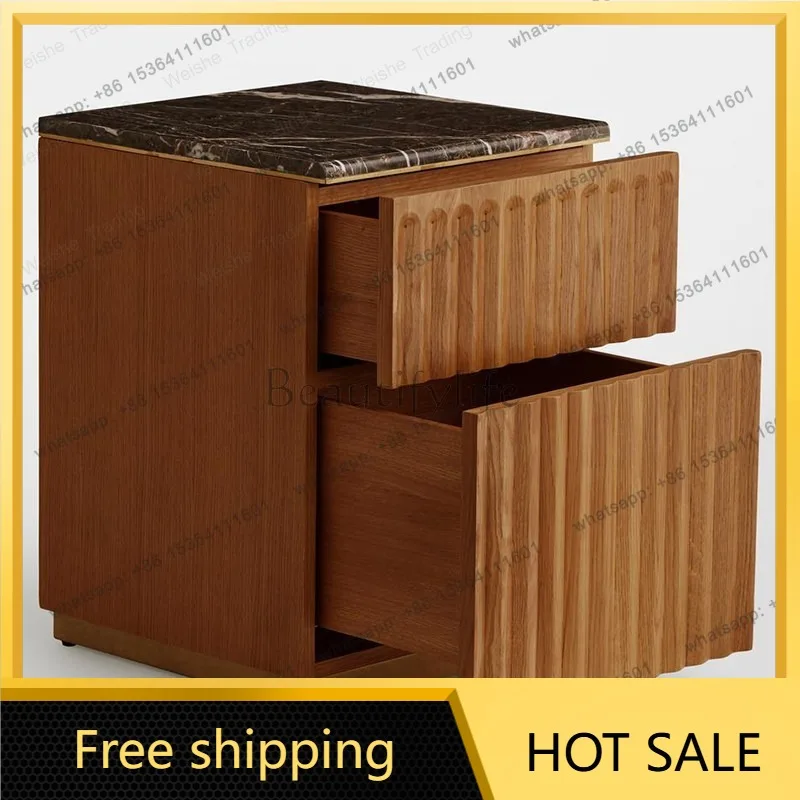 LDModern simple solid wood small apartment bedroom home high-end storage bedside table