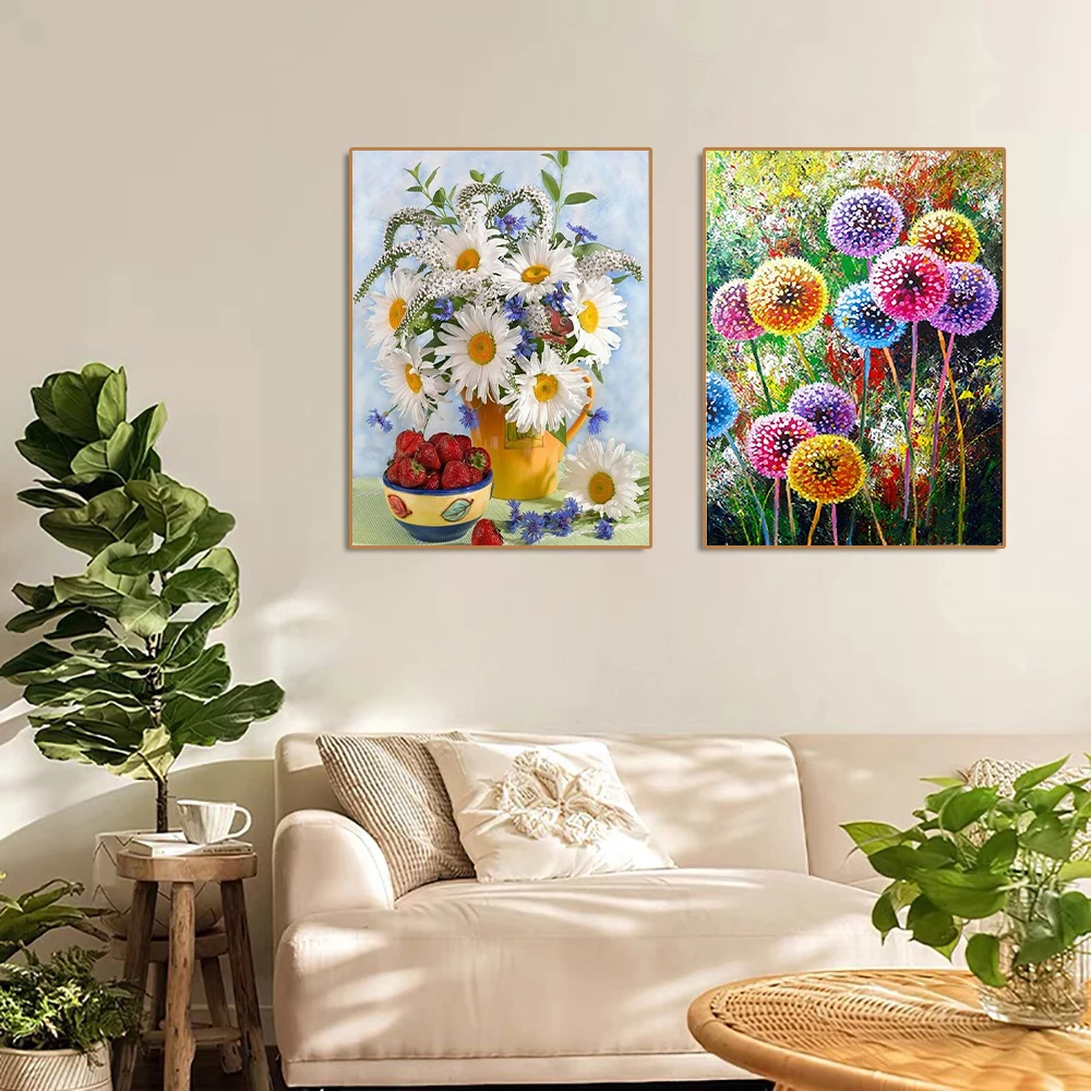 YOUQU DIY Flower Diamond Painting Mosaic Diamond Embroidery Full Square/round Rhinestone Painter Home Decoration Gift