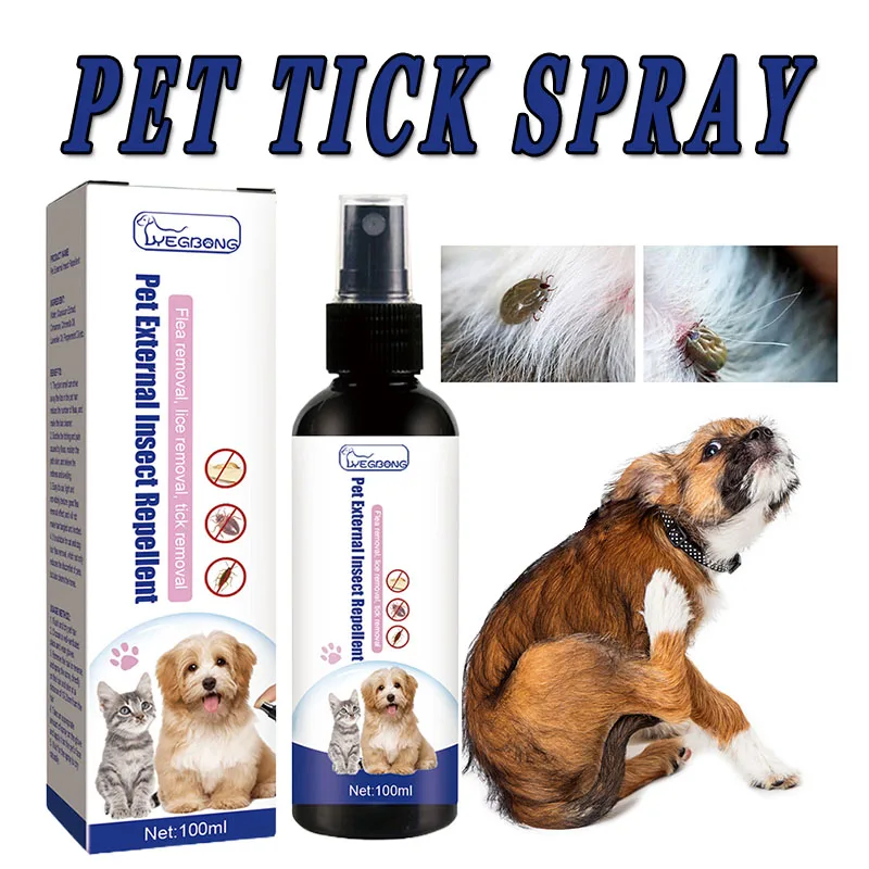 Repelente de pulgas para perros y gatos, Spray repelente de insectos, repelente de piojos, repelente calmante para el hogar, prevención de garrapatas, protege gatos y perros cuidado mascotas suministros100ml