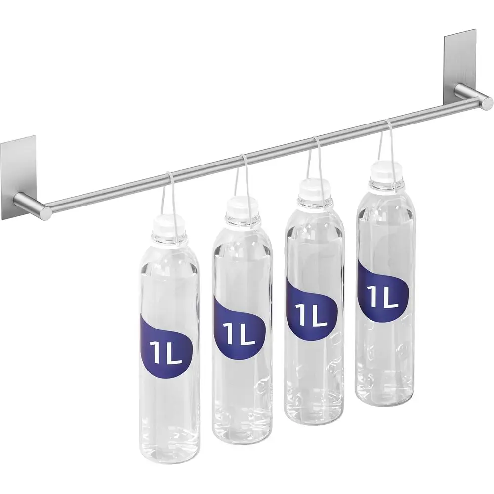 

20-Inch Contemporary Wall Mount Stainless Steel Towel Bar, No Drill Required, Brushed Finish