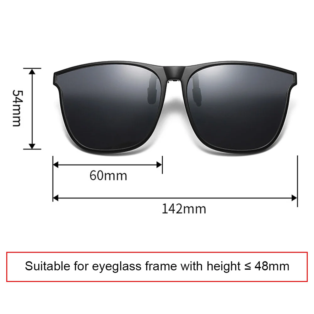 Men Women Clip On Sunglasses Polarizing Color Changing Sunglasses Photochromic Vintage Clip Glasses Night Vision Driving Goggles