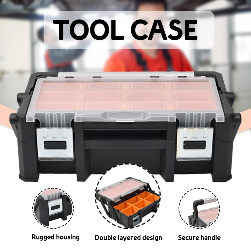 Multi layer Folding Toolbox Hard Carry Case Bag Tool Case With mini Storage Box Protector Organizer Hardware Toolbox Transparent