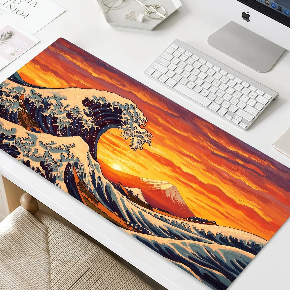 Mouse Pad MousePad Non-slip Lockedge Office Great Student Gaming Thickened Mount Wave Large Fuji Writing Pad K-Kanagawa Cushion