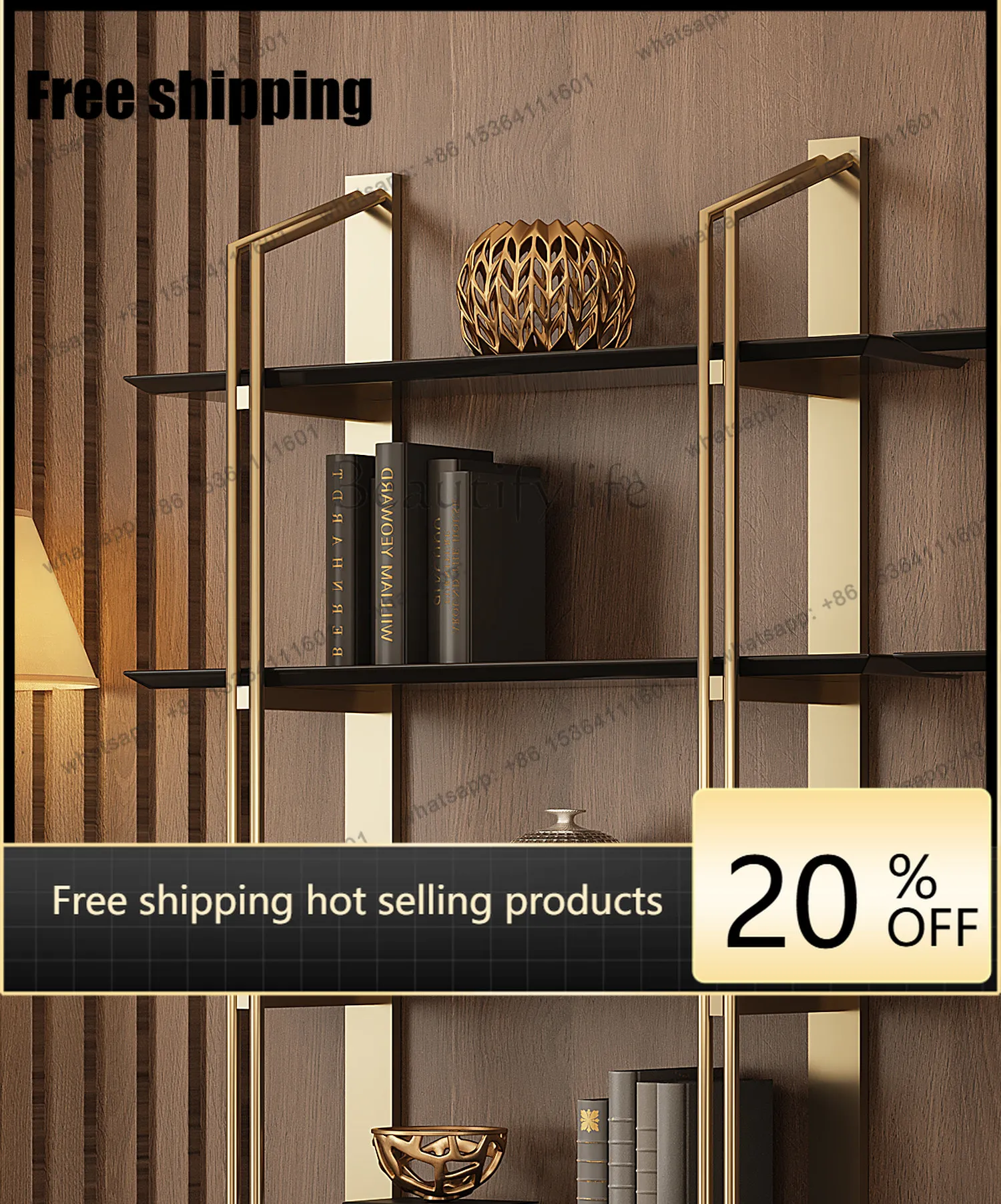 Factory Direct  Italian bookshelf floor-to-ceiling storage study wall integrated locker light luxury high-end bookcase home disp