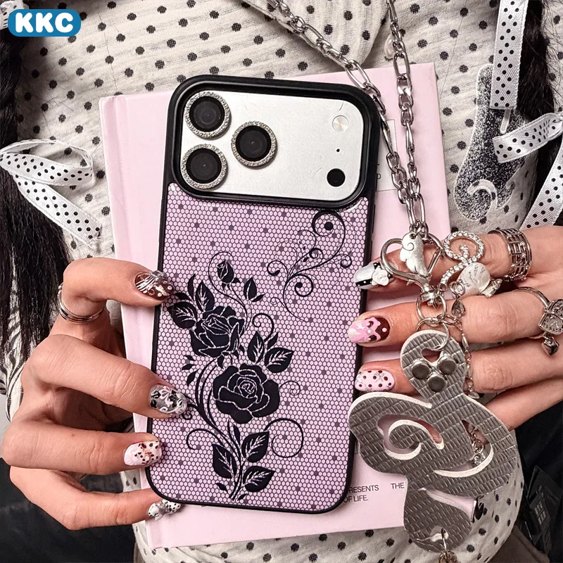 Lace Rose Vintage Girl Ins Korean  For SAMSUNG Galaxy S23 Plus 24 FE 25 S6 Ultra A17 A56 A36 A15 A57 Glass Cover Aesthetic Y2K