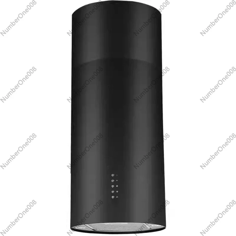 Kitchen Island Smart Range Hood Cooker Cleaning Black Round Ceiling Island Range Hood Cooking Kitchen Hood with Aluminum Filter