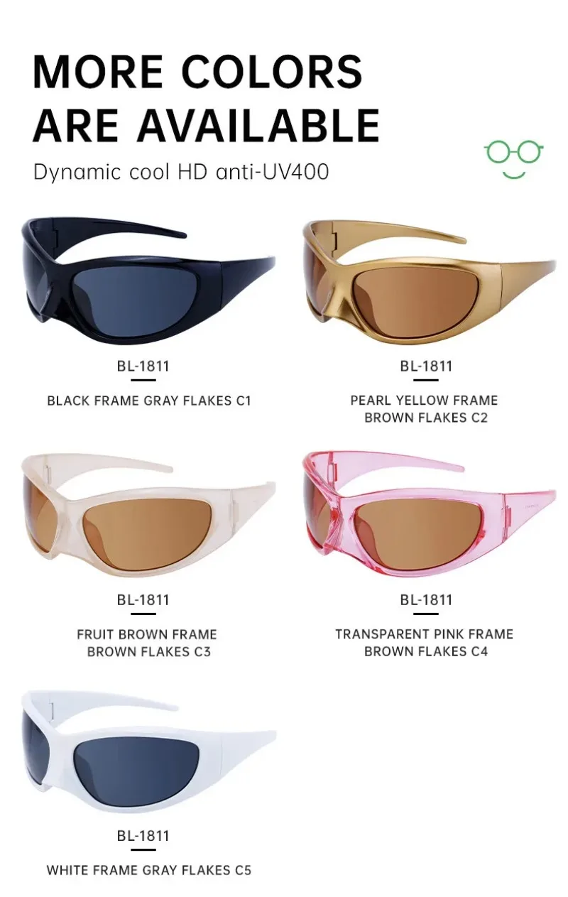 New Y2K Punk Sunglasses Women Men Luxury Brand Designer Trendy Sun Glasses Vintage Oversized Steampunk Glasses UV Gafas De Sol - view 6