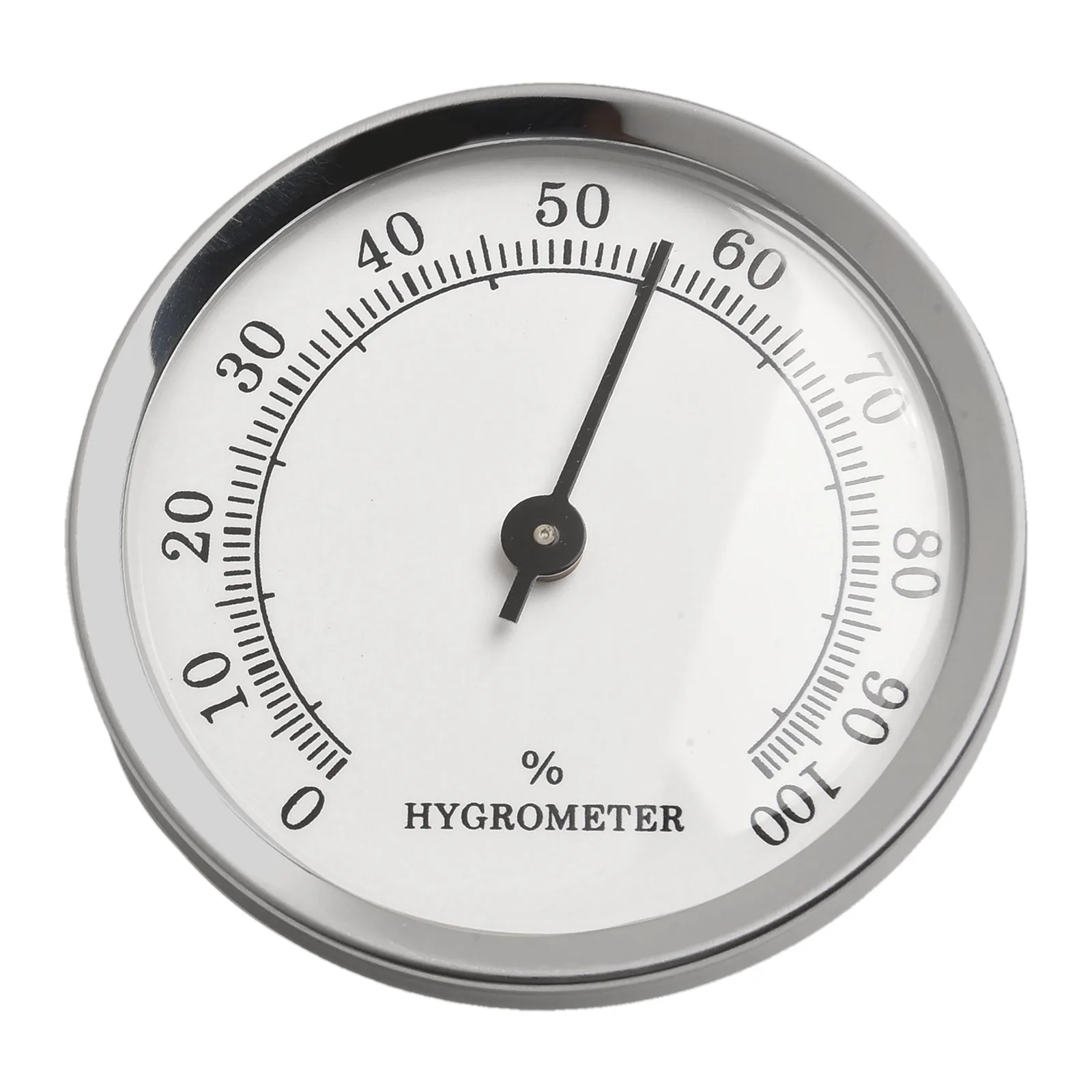 Aluminum Hygrometer High Precision Hygrometer Clear Number Display Compact Size Design High Pointer Stability Hygrometer Silver