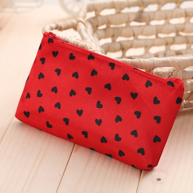 1Pcs 18.5*11cm Hot Mini Heart Makeup Bag Women Portable Lipsticks Cosmetic Storage Pouch Ins Clear Ctue Small Make Up Bag