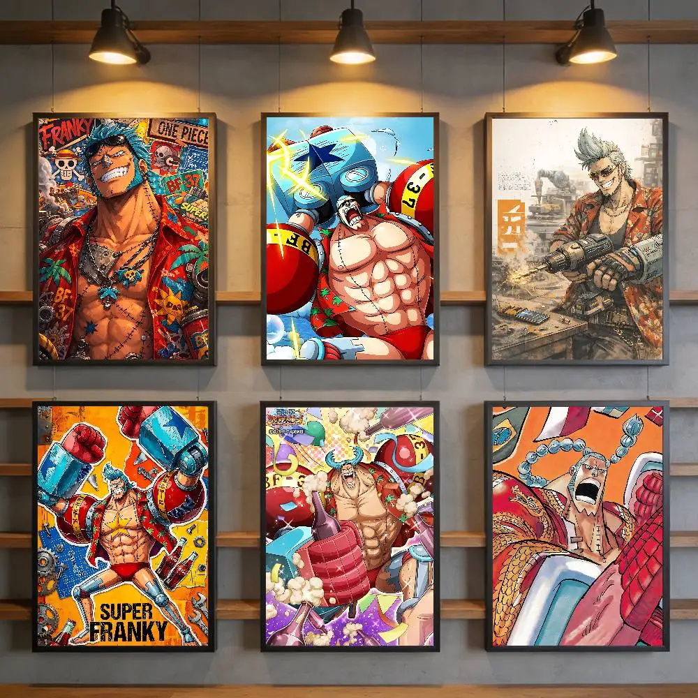 Póster de One Piece Super Franky, póster impreso en lienzo, impresión artística clásica vintage, decoración artística para sala de estar, regalos