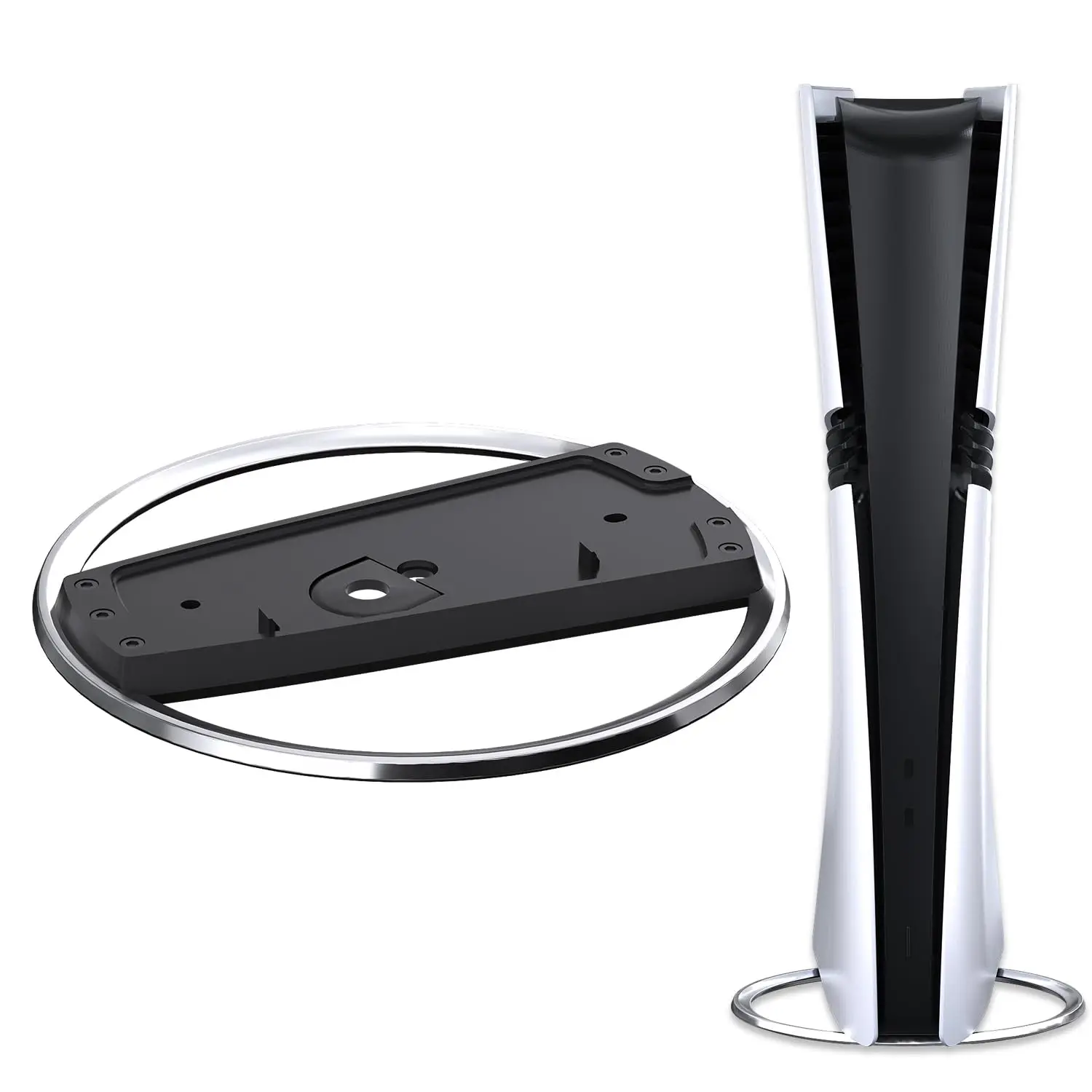 PS5 Pro Vertical Stand, Base Para for PS5/Slim, Black Vertical Console Brackets with Anti-Slip Pads, Space Saving Console-Stand