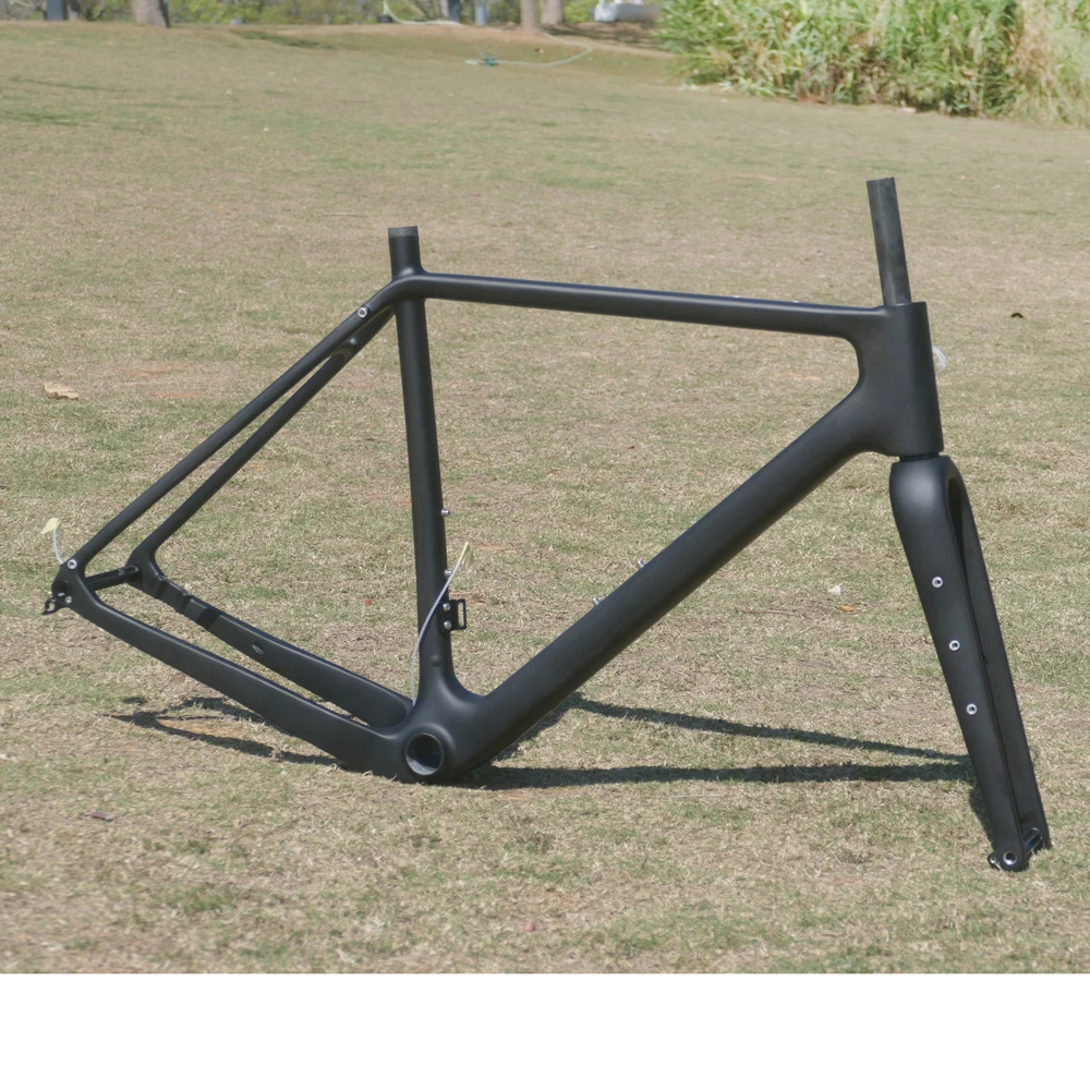 

Bike Bicycle Cycling Frame Fork Full Carbon UD Matt Gravel Bike Bicycle Cycling Thru Axle Flat Mount Gravel Frame Fork