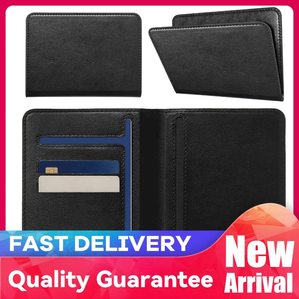 Smart Passport Holder with Location Tracking Anti-Lost PU Leather Multi-Card Slot Travel Wallet for Wireless Charging
