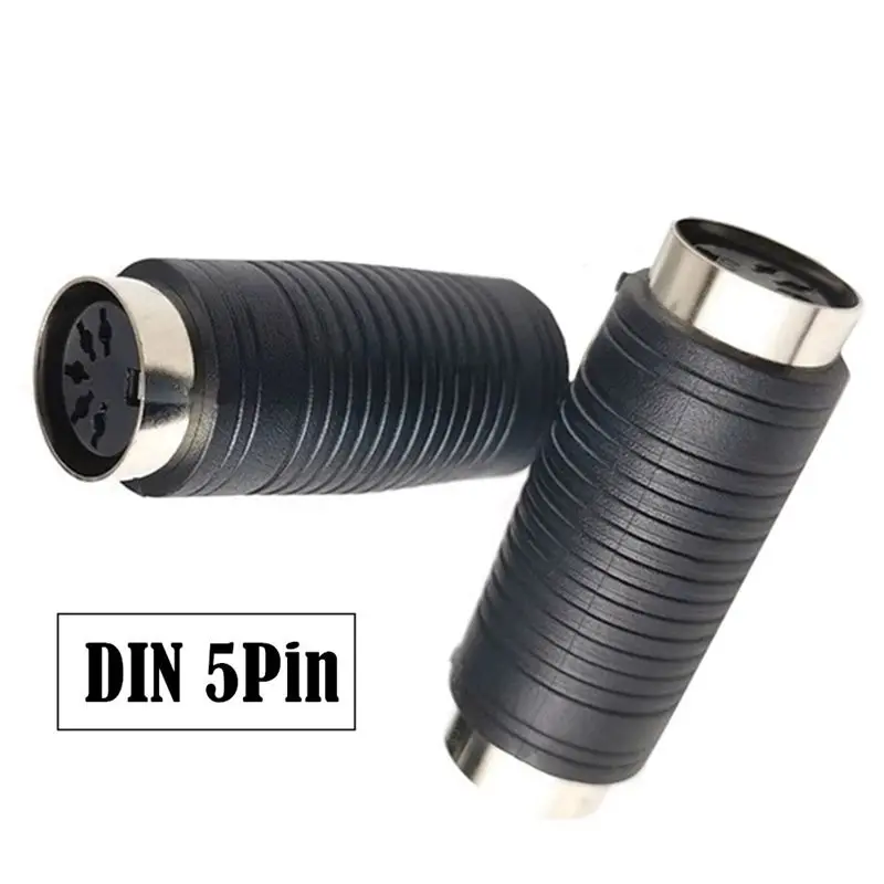 كبير DIN-5Pin أنثى إلى أنثى مستقيم من خلال خمسة النواة التعميم موصل مزدوج لوحة المفاتيح اتصال كارت الصوت تمديد الرأس #2