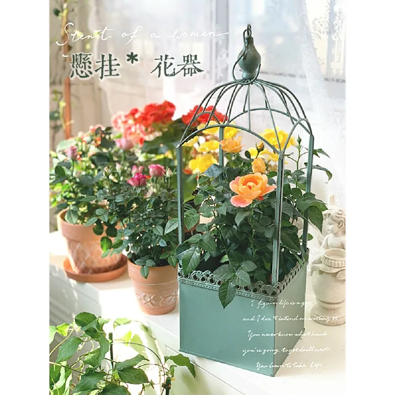 

Подвесная корзина, уличная подвеска из кованого железа, открытый двор, сад, декоративное устройство для цветов в горшке, балкон