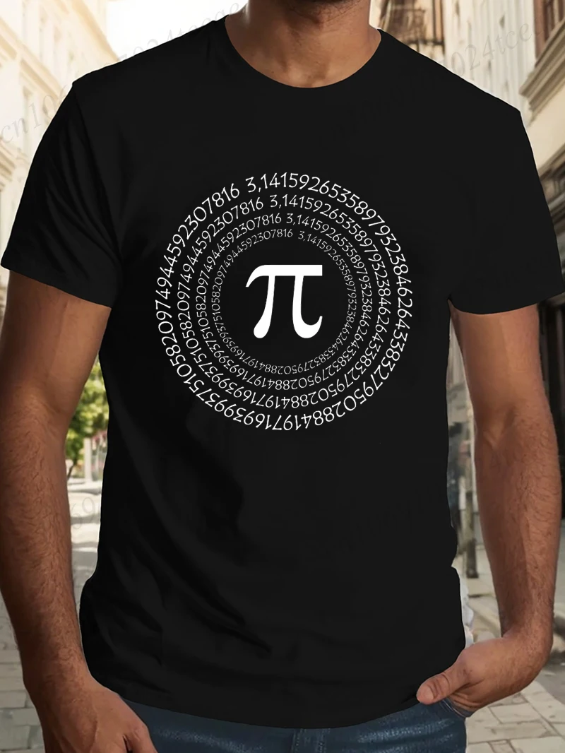 3.14 Mathematics Printed Men's T-Shirt Pi Symbol Oversized Funny Graphic Tees for Men Summer Tops Math Teacher Unisex T-Shirts