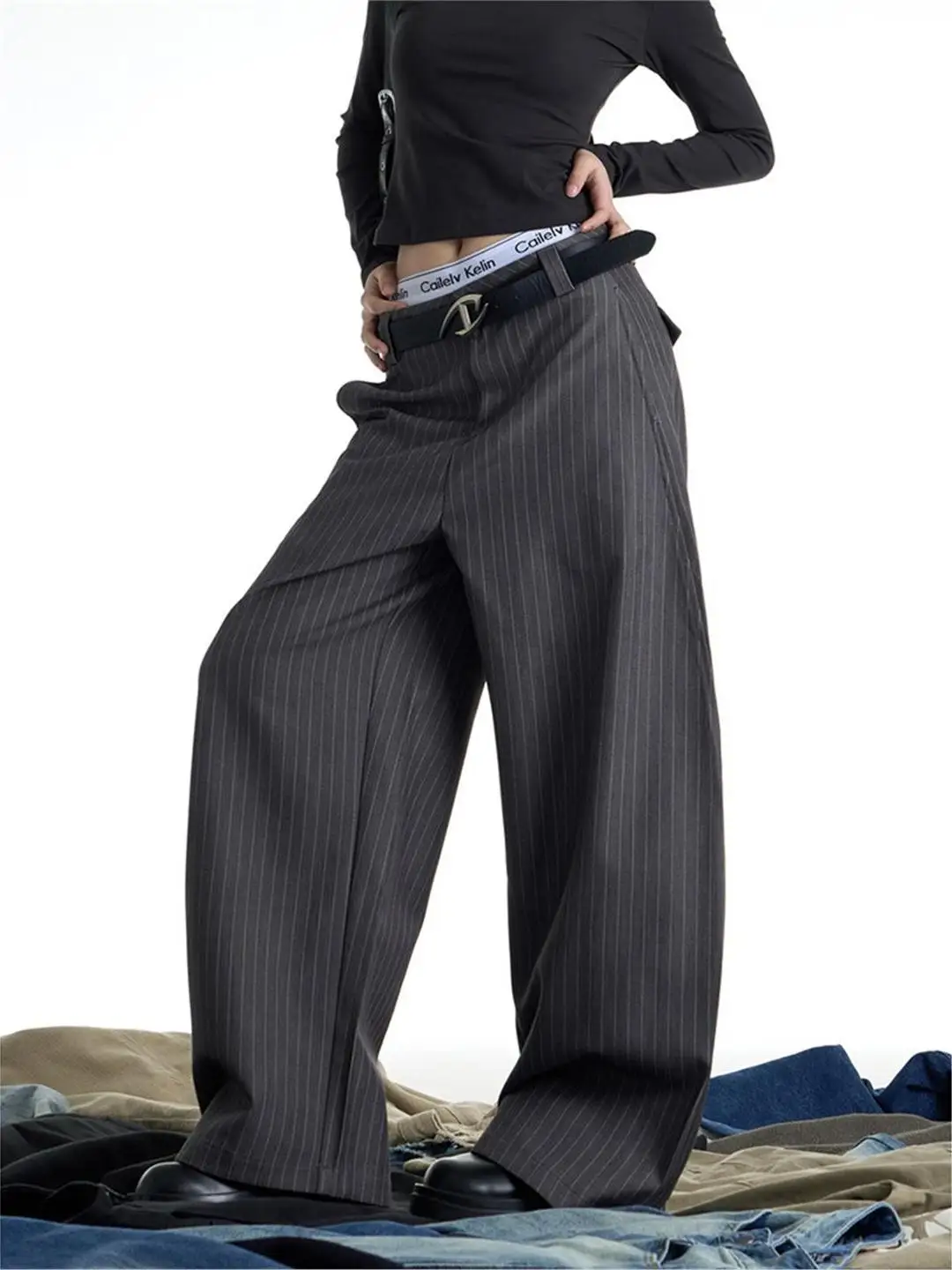 

Loose Straight Leg Knife Trousers for Men And Women Spring Autumn New Sle Casual Wide Leg Pants Faionable