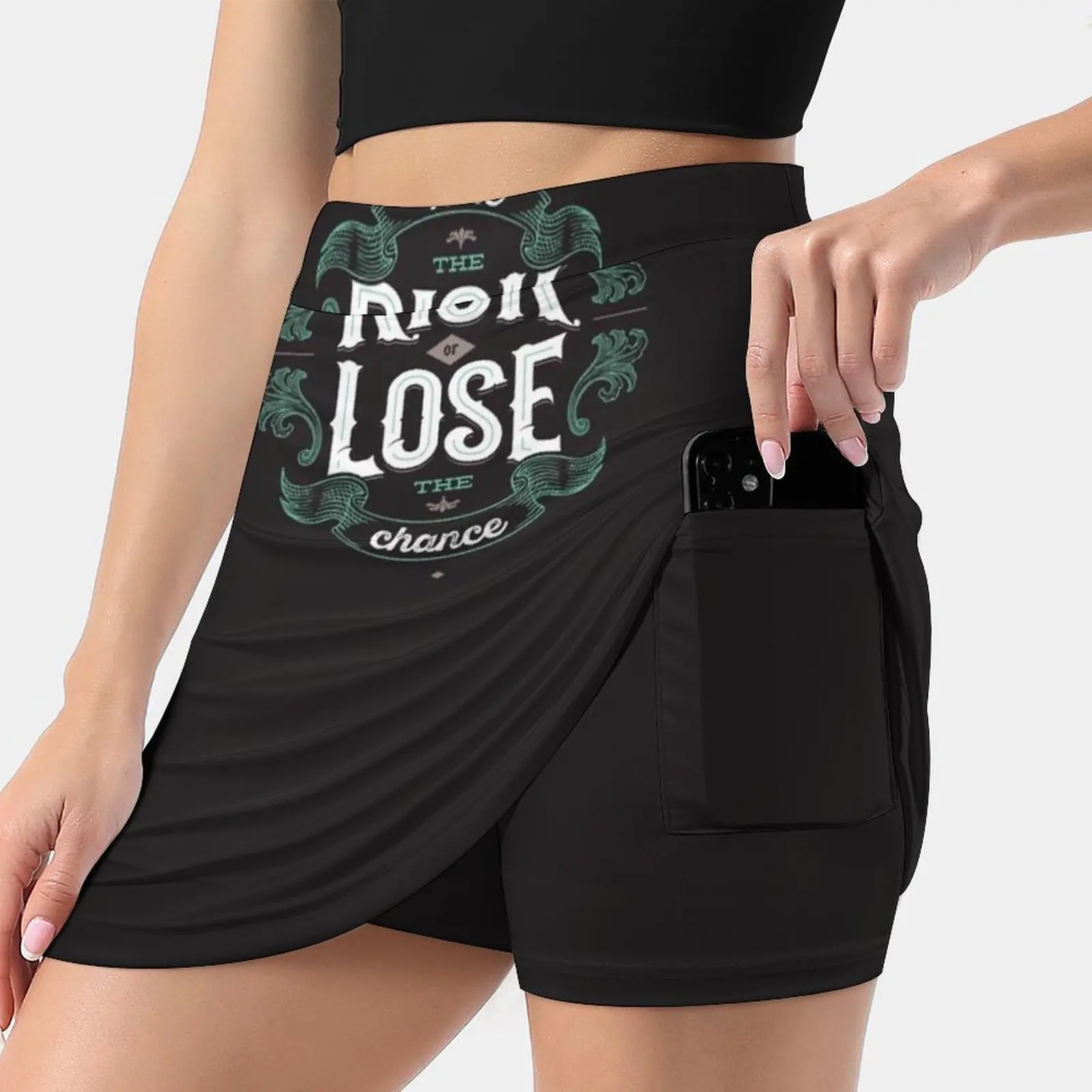 Take The Risk Women's skirt Aesthetic skirts New Fashion Short Skirts Risk Chance Taketherisk Motivation Motivationnal Quote