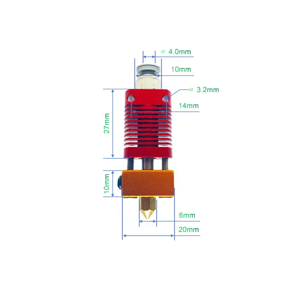 Complete 3D Printer Hotend Extruder Kit For Ender 3 Series Nozzle Throat Heating Block Replacement Parts Accessory