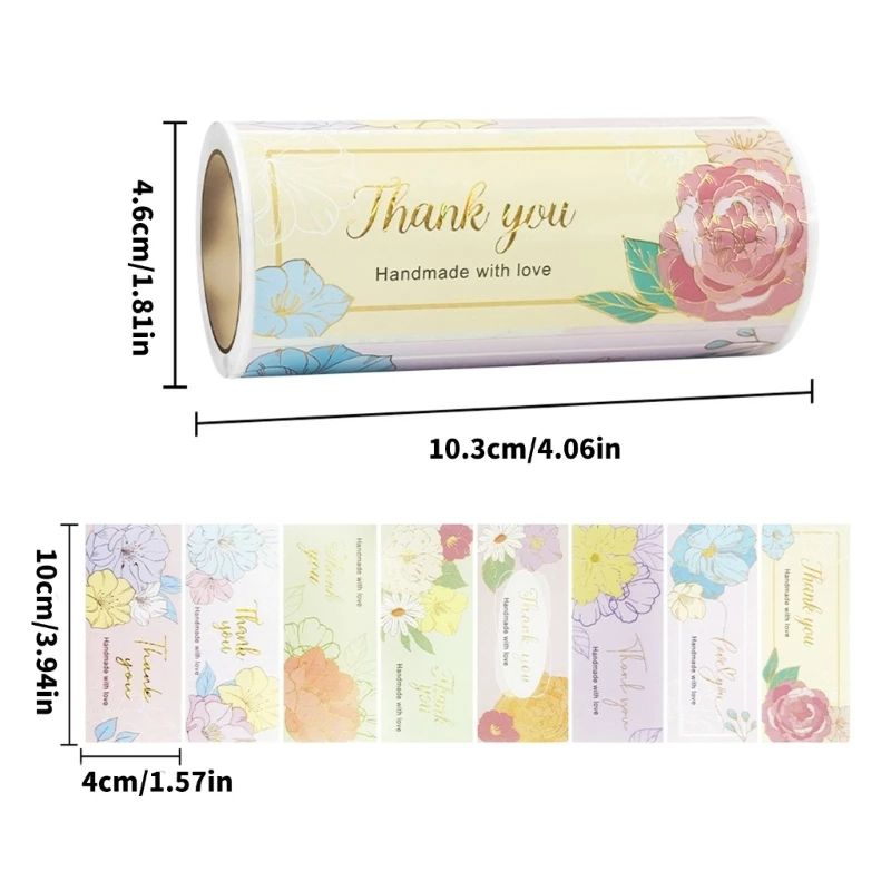 100 Uds etiquetas embalaje rectangulares etiquetas autoadhesivas agradecimiento para boda