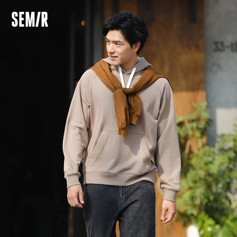 Semir Hoodie Men Spring Neutral Style Hooded Raglan-sleeved Top Oversize Couple Outfit Simple and Versatile Casual