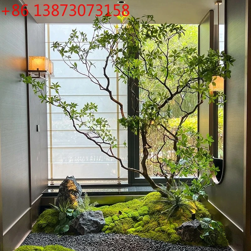 Boutique horse drunk wood green plant landscaping window plant indoor simulation banyan tree decorative tree large