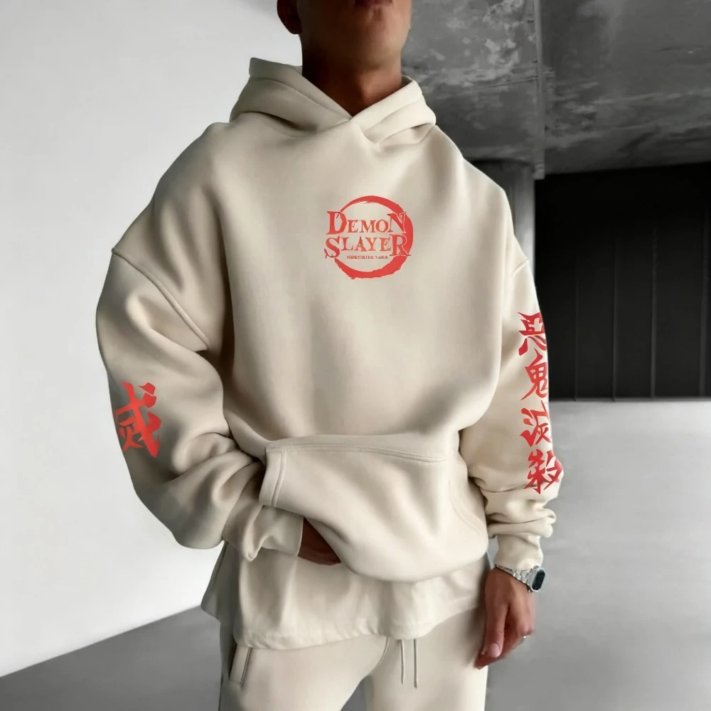 شيطان القاتل الرجال هوديي البلوز كامادو تانجيرو أنيمي ربيع الخريف والشتاء الصبي الرجعية طويلة الأكمام الوالدين والطفل الزي #2