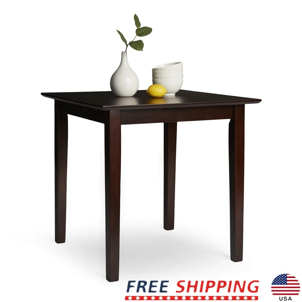 

Stylish Square Dining Table Small Spaces Durable MDF Rubber Wood Contemporary Design Indoor Use Assembly Required