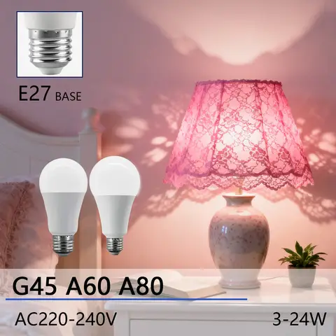 8PCS LED Bulb E27 AC220V 230V 3W 8W 9W 10W 12W 15W 18W 24W 3/4/6000K Hight Brightness No Flicker Living Room Home Lights
