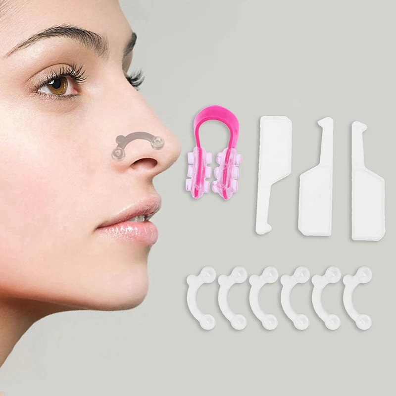 White Silicone Invisible Nose Contouring Bridge Enhancement Shaping Nose Clip Bridge Corrector Corrector Massage Tool