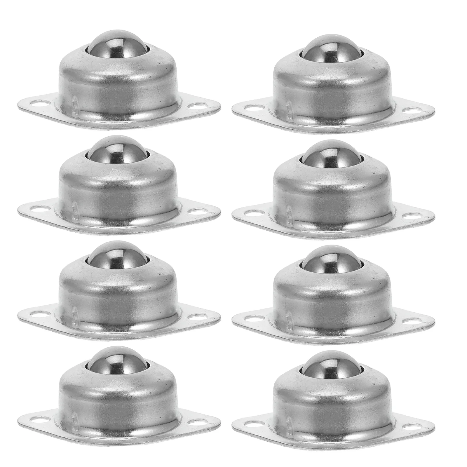 

8pcs Metal Ball Caster Wheels Carbon Steel Flange Mount For Furniture Toolboxes Shelves Heavy Duty 360 Rotation Rollers