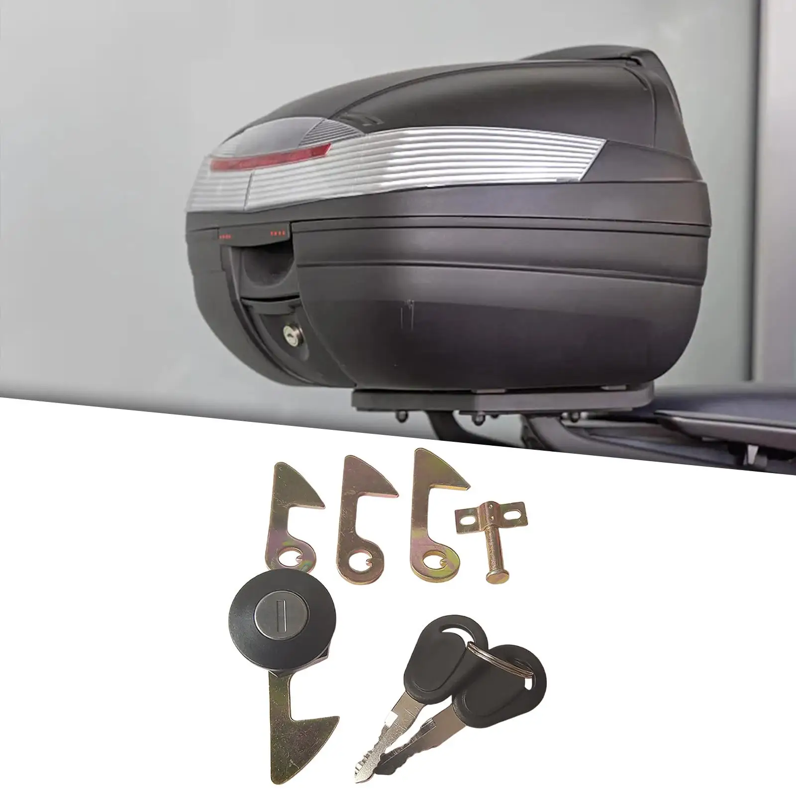 Motorcycle Rear Trunk Lock Sturdy Easy to Install 2 Keys Replacement Tail Box Lock Luggage Box Lock for Scooter Motorbike