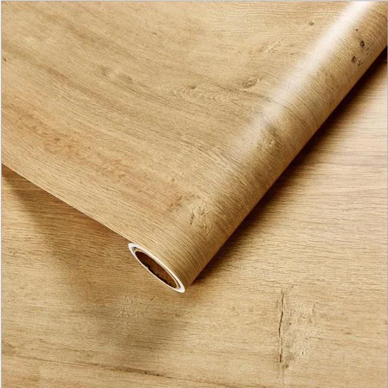 Rollo de papel tapiz de madera sintética Retro de grano de tablones de madera, pegatinas de pared autoadhesivas de PVC impermeables, papel tapiz de vinilo extraíble para restaurante