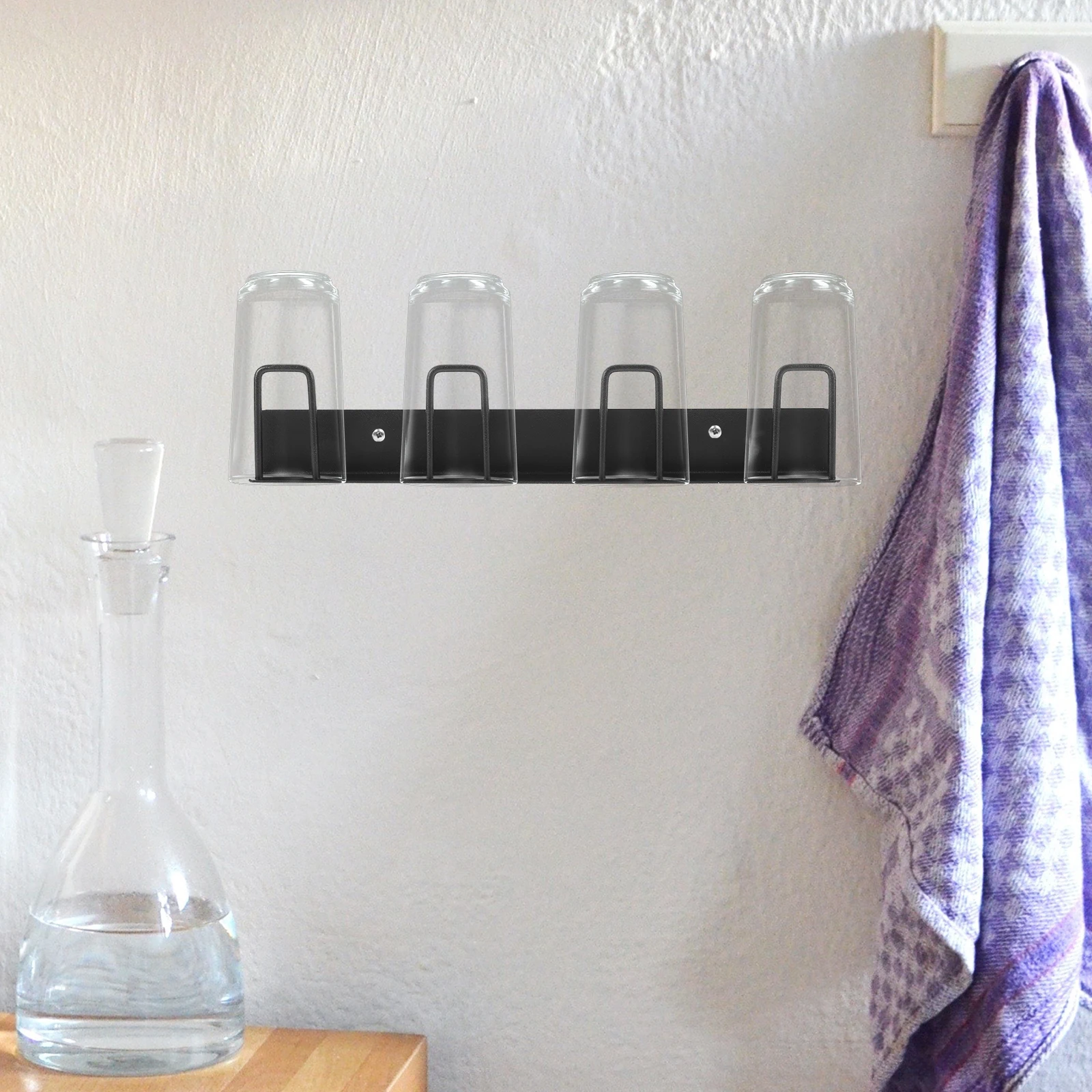 

2Pcs Wall Mounted Cup Holder Stainless Steel Drying Rack for Kitchen Bathroom Home Office Storage ganizer
