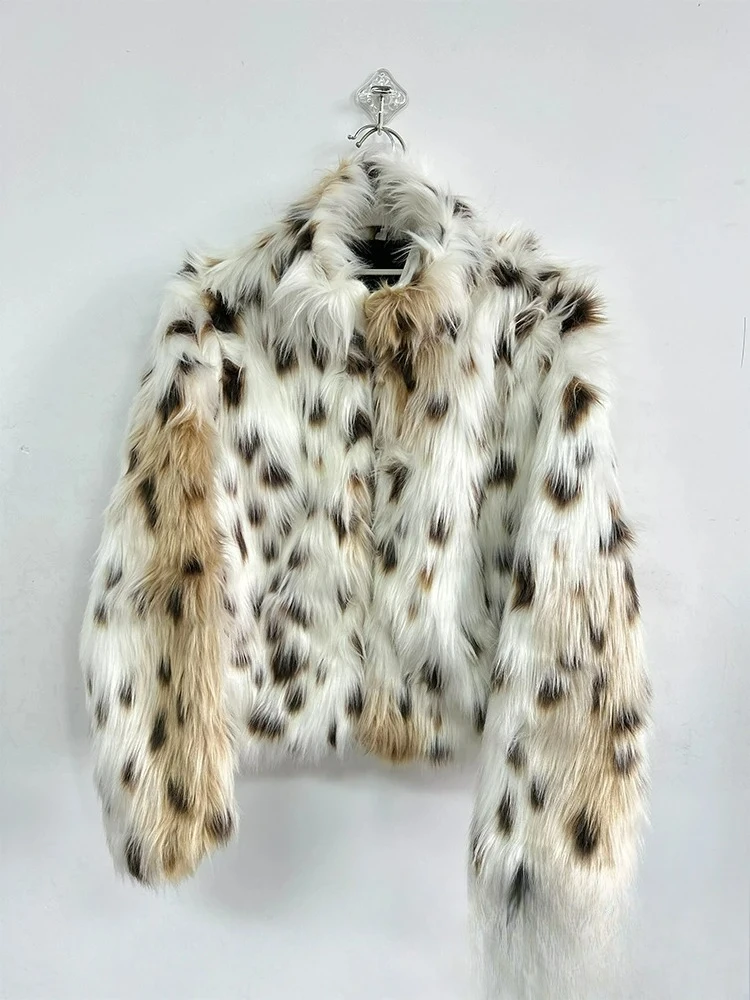 KONDALA Vintage Leopard Chic Cappotto da donna in pelliccia sintetica O-Collo Manica lunga Giacche spesse Moda 2024 Autunno Inverno Cappotto femminile da strada