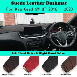 Ornaments Nonslip Auto Car-styling Suede Leather Dashmat Dashboard Cover Dash Mat Pad Sunshade For Kia Ceed SW GT 2018 - 2023