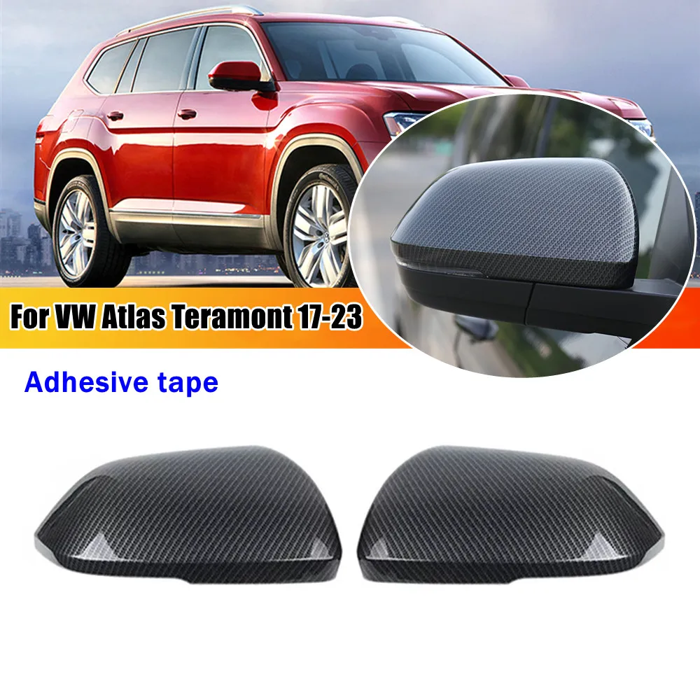 

For Volkswagen VW Atlas Teramont 2017 2018 2019 2020 2021 2022 2023 Car Rearview Side Mirror Cover Wing Cap Door Shell Trim