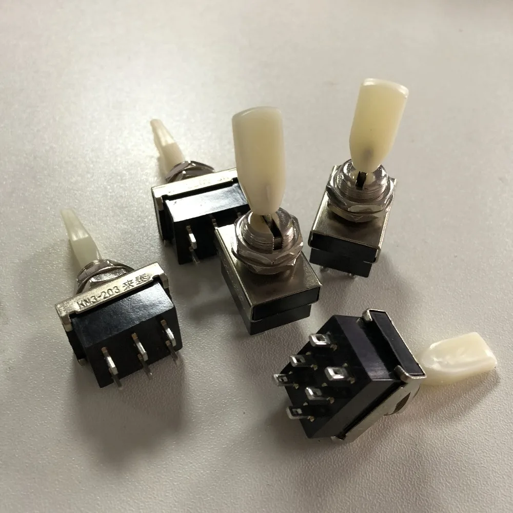 5 sztuk AC 220V 3A DPDT On/Off/On utrzymany Lcoked 3 Positon 6 Pin Mini przełączniki dźwigniowe KN3-203 — zdjęcie 4