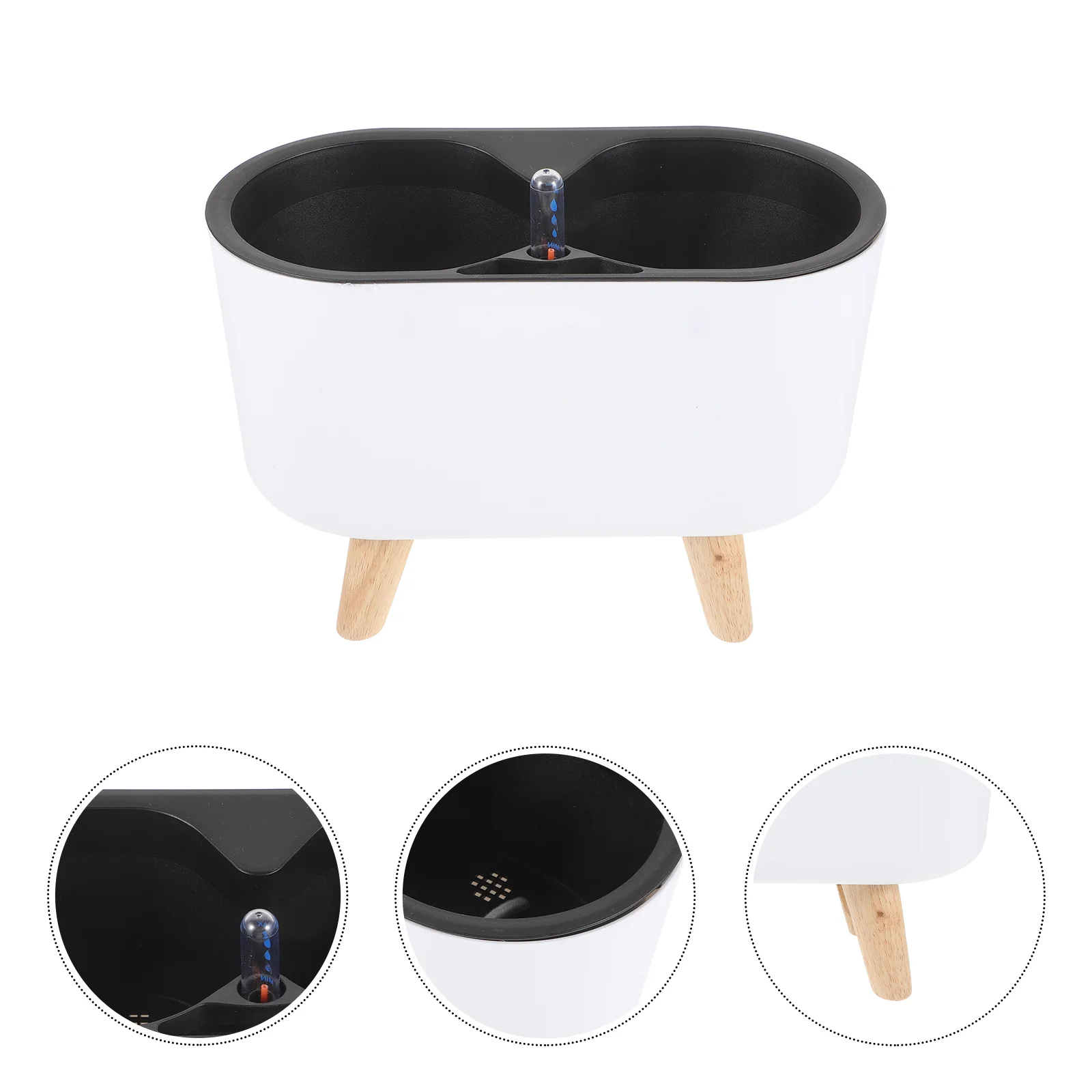 

Planter Flowerpot Self-absorbing Water Office Pots for Indoor Plants 2750X1950X1400CM Wooden Plastic Rectangle Self-watering