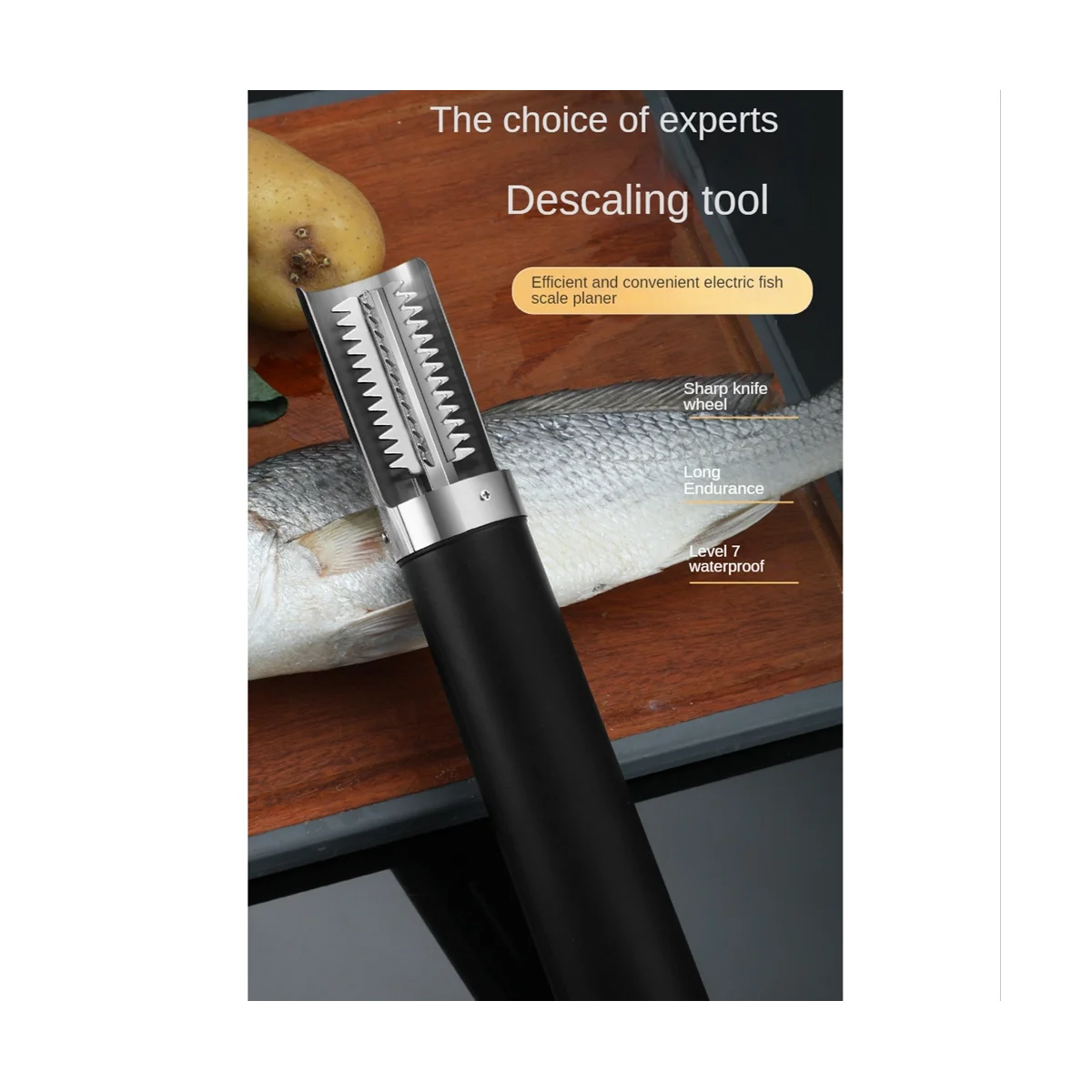 

Portable Electric Fish Scraper Waterproof Fish Scale Remover Scraping Fish Scales Tools Fish Scale Cleaner Black