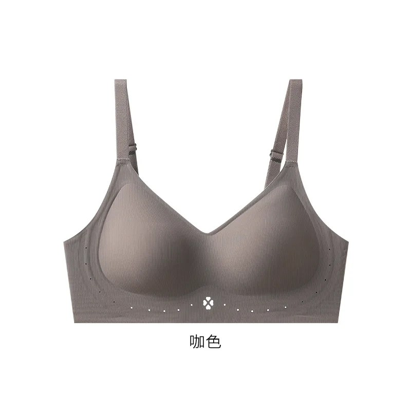 KUTUCL Clover Jelly Wireless Bra - Breathable Comfortable Seamless Thin Fixed Cup Side Breast Collection Simple