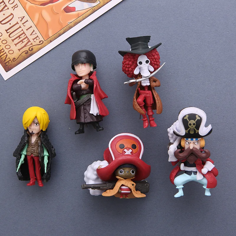 Imán de nevera de una pieza con dibujos animados en 3D, decoración creativa de Anime para el hogar, pegatina versión Q