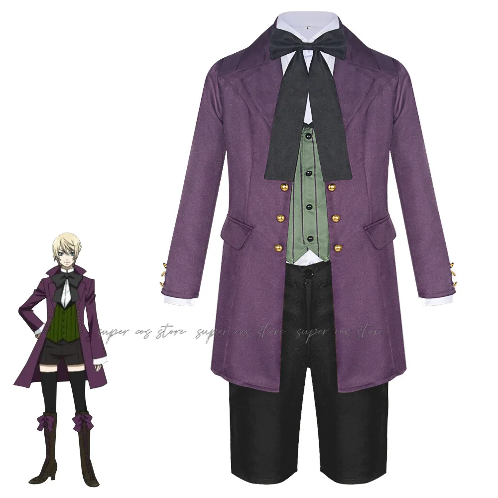 أنيمي الأسود بتلر ألويس ترانسي تأثيري حلي الشيطان موحدة هالوين الكبار رجل امرأة البدلة معطف السراويل قميص التعادل سترة #4