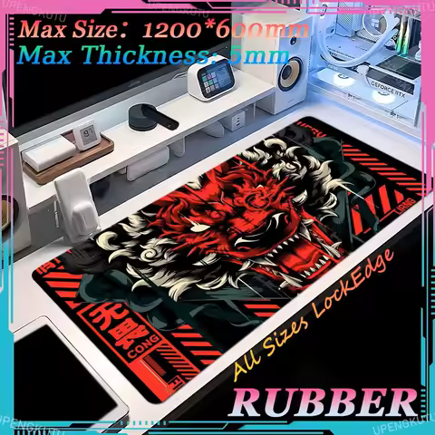 Chinese Tiger Large Game MousePad Gaming Accessories Dragon XXL Keyboard Pad Desk Speed ​​Desk mat Cartoon Lock Edge Mouse Pad