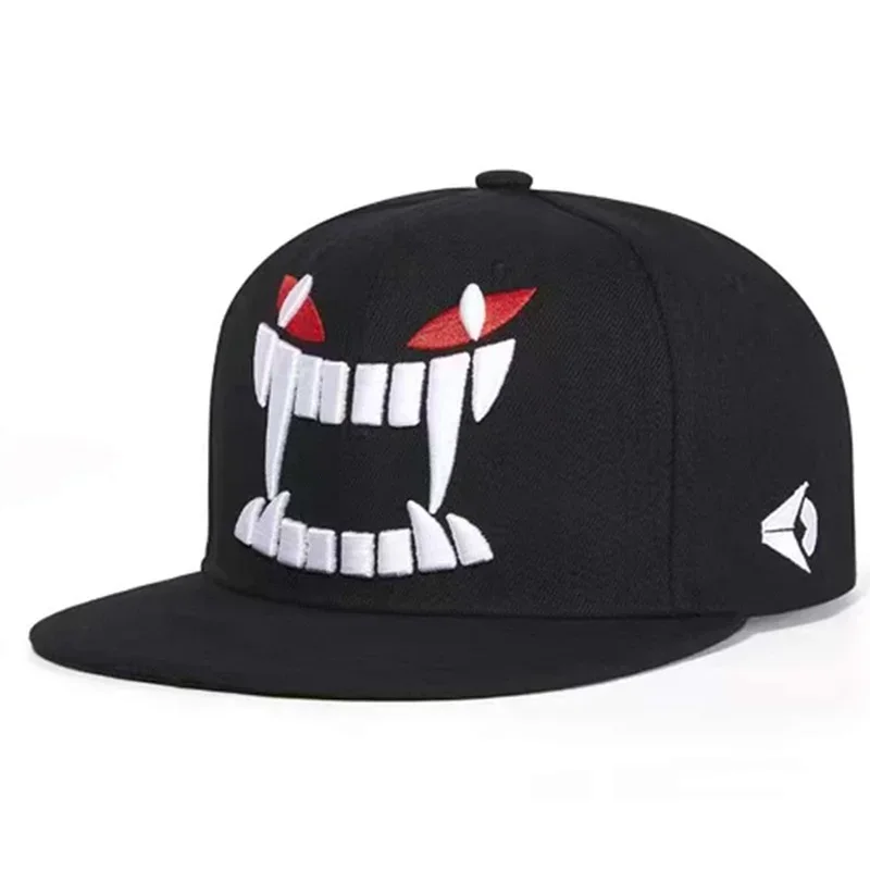 Unisexowe czapki bejsbolówki z haftem demona, w stylu hip-hop, regulowane, na wiosnę i jesień, codzienne czapki typu snapback, czapki sportowe chroniące przed słońcem na zewnątrz.