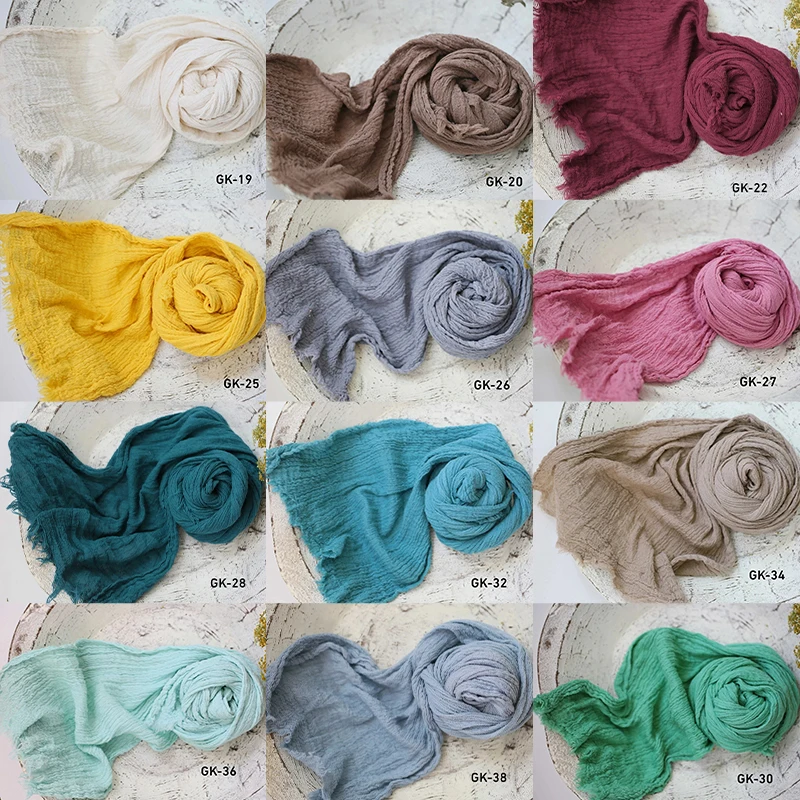 Newborn Seersucker Wrap Cotton Gauze Baby Swaddle Blanket Stretch Soft Wraps Baby Photography Props Studio Photo Accessories