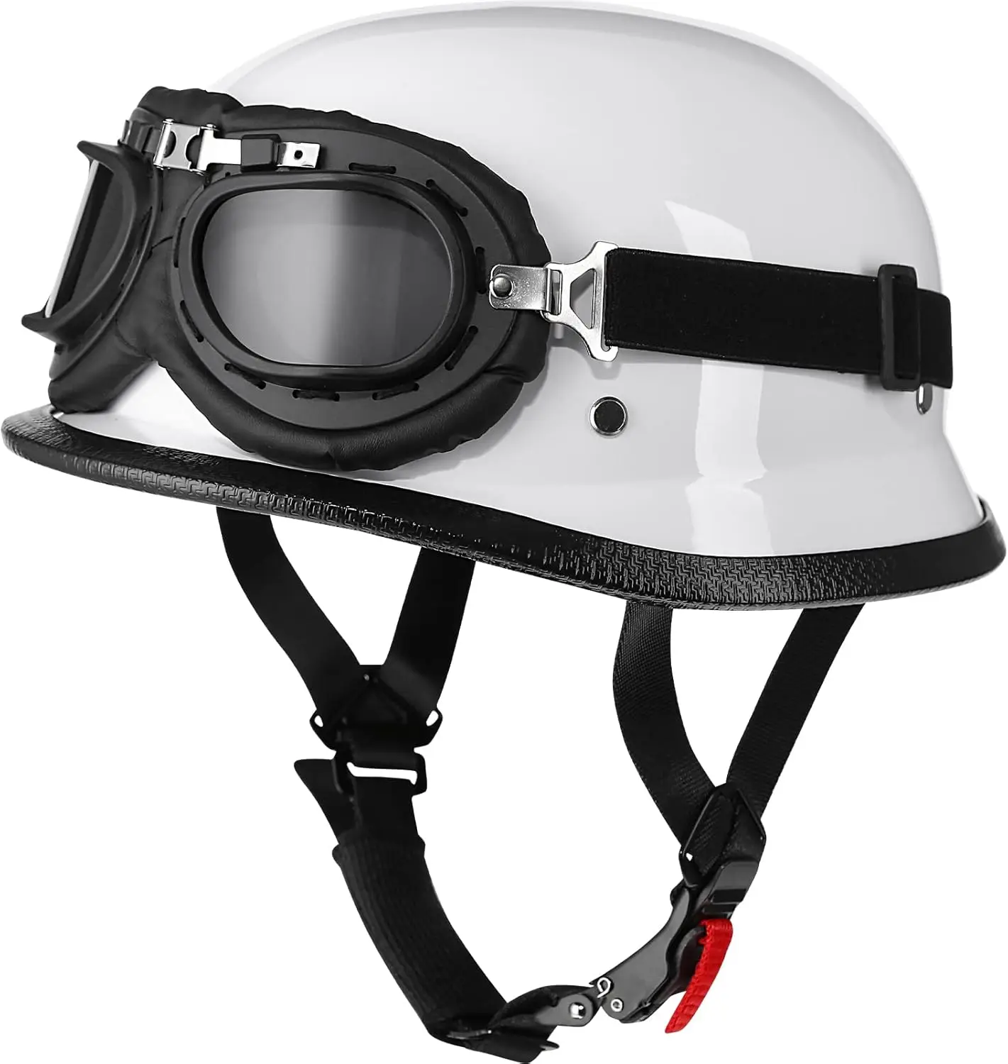 

Винтажный мотоциклетный шлем для скутера с очками, хромированный серебристый полушлем для байкеров, мотошлем для мотокросса