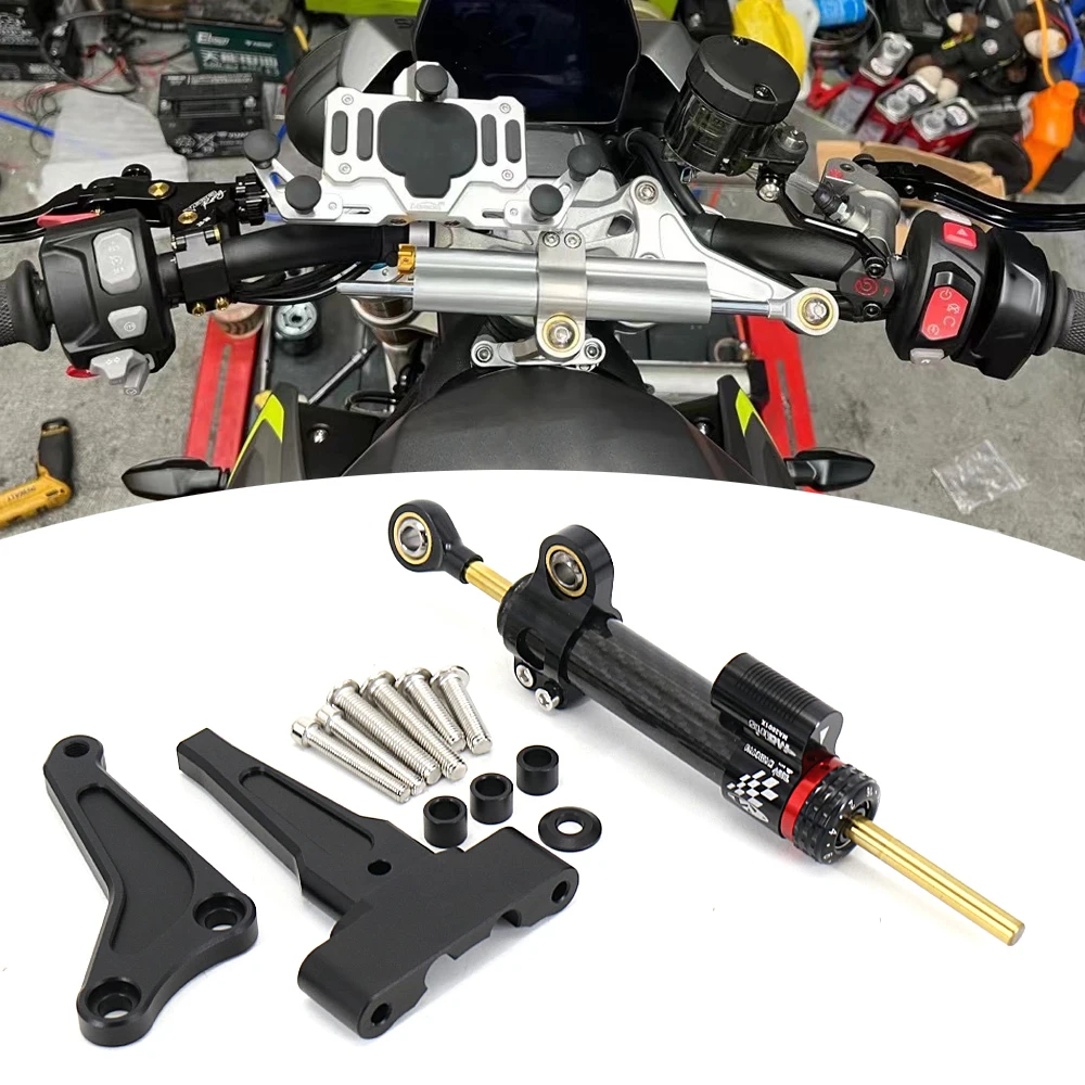 Motorcycle Steering Damper Bracket Stabilizer For Street Triple 765R 765RS 1200RS Stabilize Safety Control