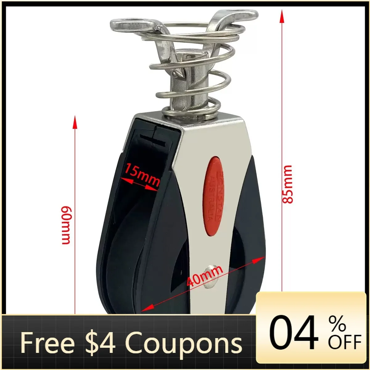 

STLF New Style Boat Kayak Black Stainless Steel and Nylon Multi-functional Spring Pulley Marine Boat Accessories