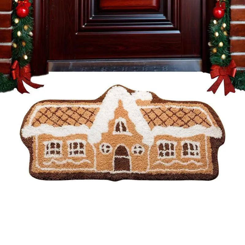 

Gingerbread House Doormat Christmas Gingerbread Rug Ultra Soft Winter Indoor Gingerbread Rug Outdoor Christmas Welcome Mat